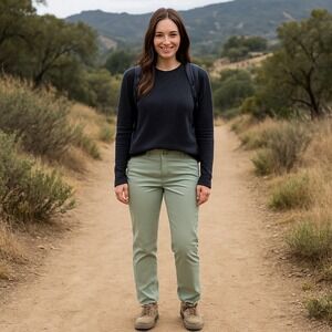 Gloria Vanderbilt Amanda Jeans Women 18 Green Soft Touch Straight Leg Pants Y2K